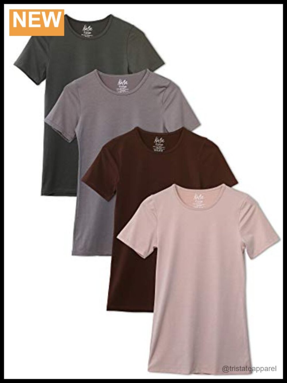 Women's 4-Pack Crewneck T-Shirt Fitted Base Layer Tees